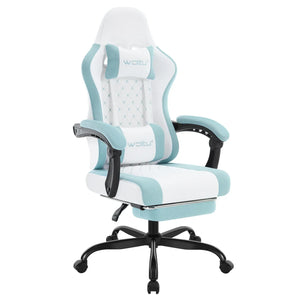 Gaming-Stuhl mit Fußstütze – Drehbar, Verstellbare Kopfstütze – 70 x 70 x 127 cm – Mehrere Farben