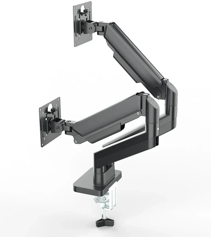Dual-Monitor-Halterung für 17–32 Zoll Bildschirme – Schwenkbar, Neigbar, Höhenverstellbar – 2–10 kg Tragkraft pro Arm – Schwarz/Weiß