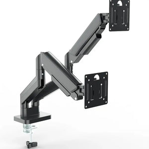 Dual-Monitor-Halterung für 17–32 Zoll Bildschirme – Schwenkbar, Neigbar, Höhenverstellbar – 2–10 kg Tragkraft pro Arm – Schwarz/Weiß