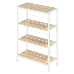 Schmales Leiter-Bücherregal mit 4 Ablagen – MDF & Metall – 50 x 20 x 78 cm – Weiß
