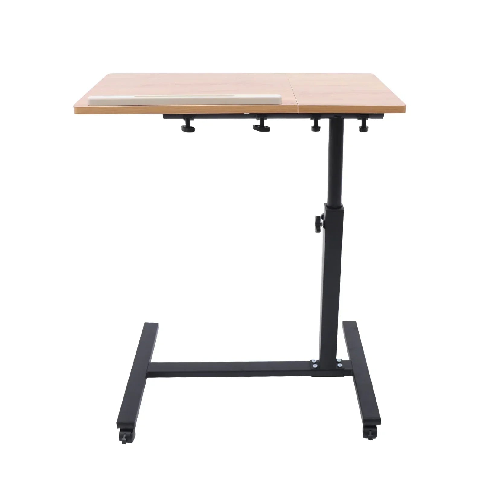 Höhenverstellbarer Laptop- und Computertisch mit Rollen – MDF & Stahl – 60 x 34,5 cm – Neigbar und mobil