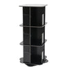 Drehbares Bücherregal mit 3 Etagen – 360° drehbar – PVC-Holzplatte – Schwarz – 39 x 39 x 97 cm