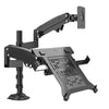 Gasfeder-Dual-Arm für Monitor (17–27 Zoll) und Laptop (10–17 Zoll) – Höhenverstellbar – Matte Holzkohle