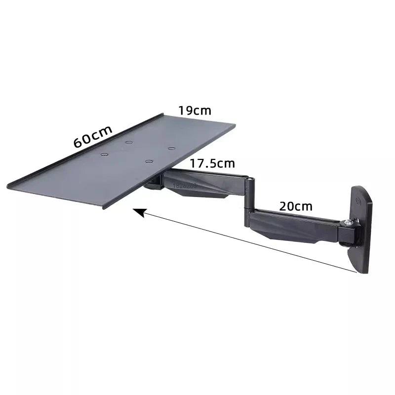Wandmontierte Tastaturhalterung für 2-in-1 Monitor – Schwenkbar & Neigbar – 60 x 19 cm – Belastbar bis 10 kg